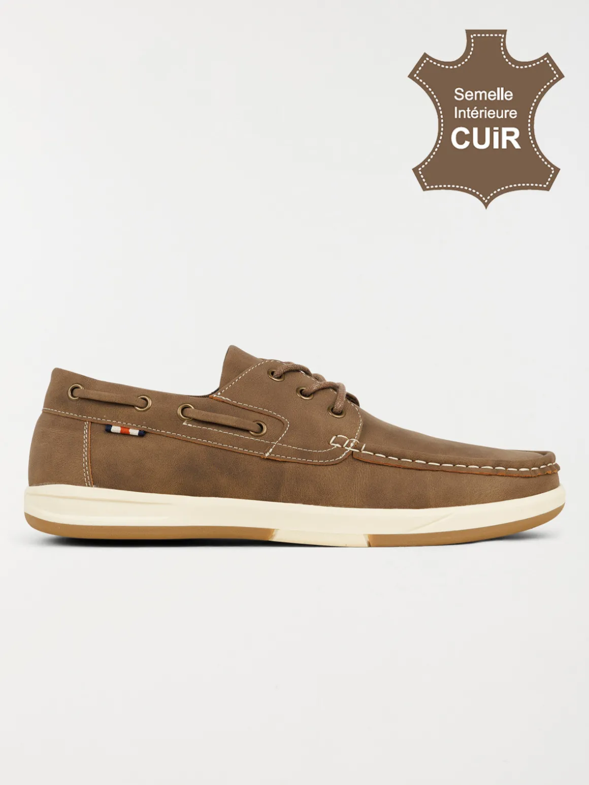 Chaussure bateau homme taupe (40-45)