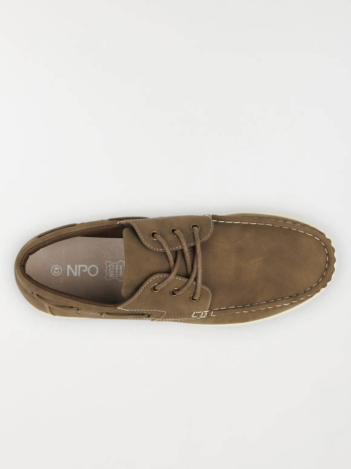 Chaussure bateau homme taupe (40-45)