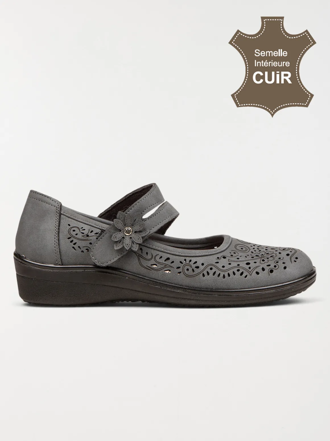 Chaussures conforts grises femme (36-41)
