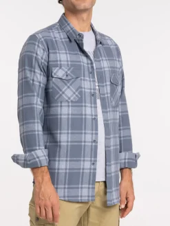 Chemise à carreaux bleu lac homme