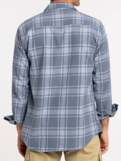 Chemise à carreaux bleu lac homme