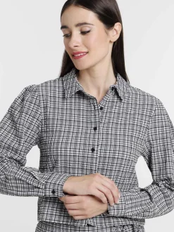 Chemise à carreaux courte femme
