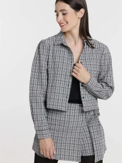 Chemise à carreaux courte femme