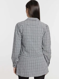 Chemise à carreaux courte femme