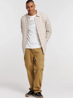 Chemise à carreaux lin homme