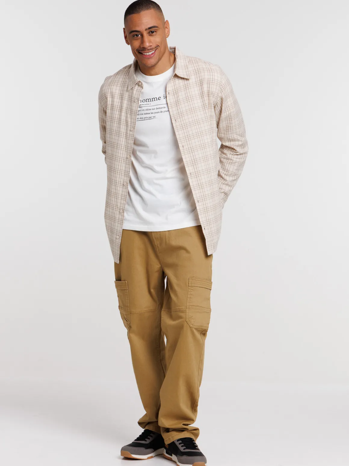 Chemise à carreaux lin homme
