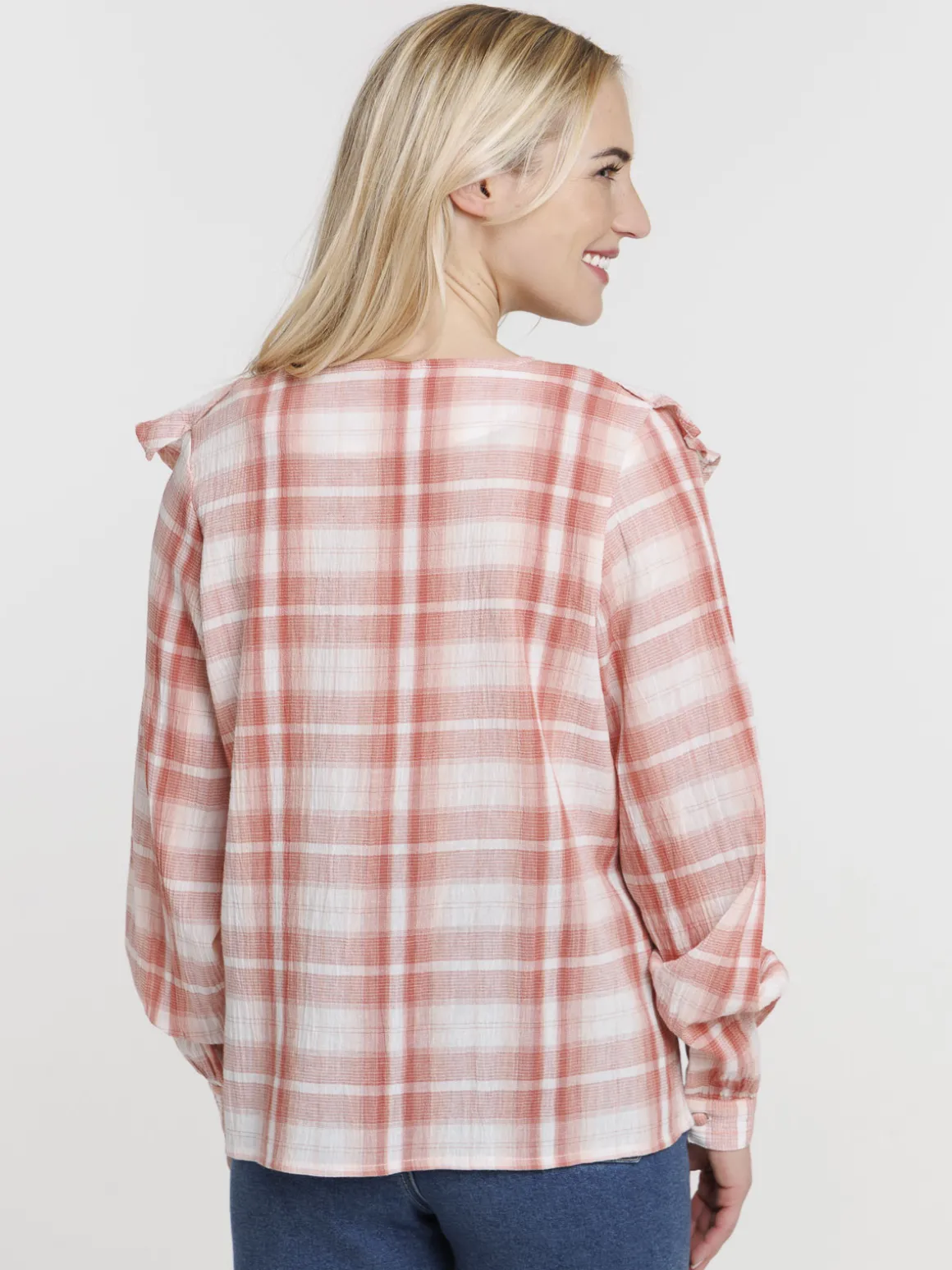 Chemise à carreaux marsala femme