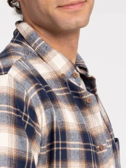 Chemise à carreaux mastic homme