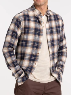 Chemise à carreaux mastic homme