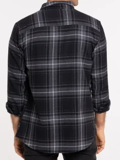 Chemise à carreaux noir homme