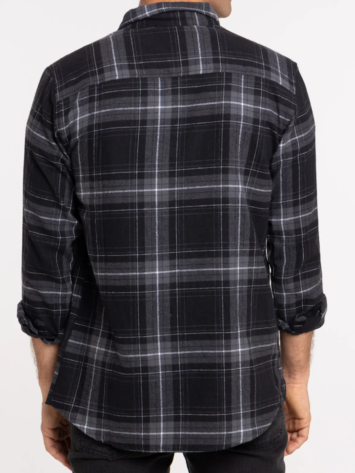 Chemise à carreaux noir homme