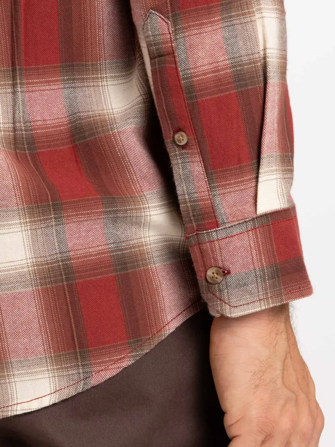 Chemise à carreaux terracotta homme