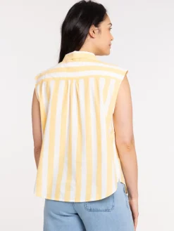 Chemise à rayures sans manches femme