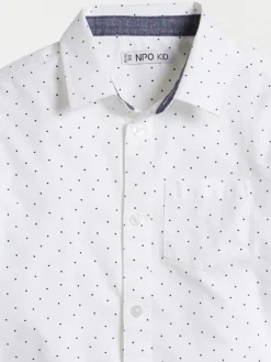 Chemise blanche à pois garçon (3-8A)