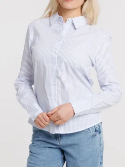 Chemise blanche rayée femme