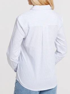 Chemise blanche rayée femme