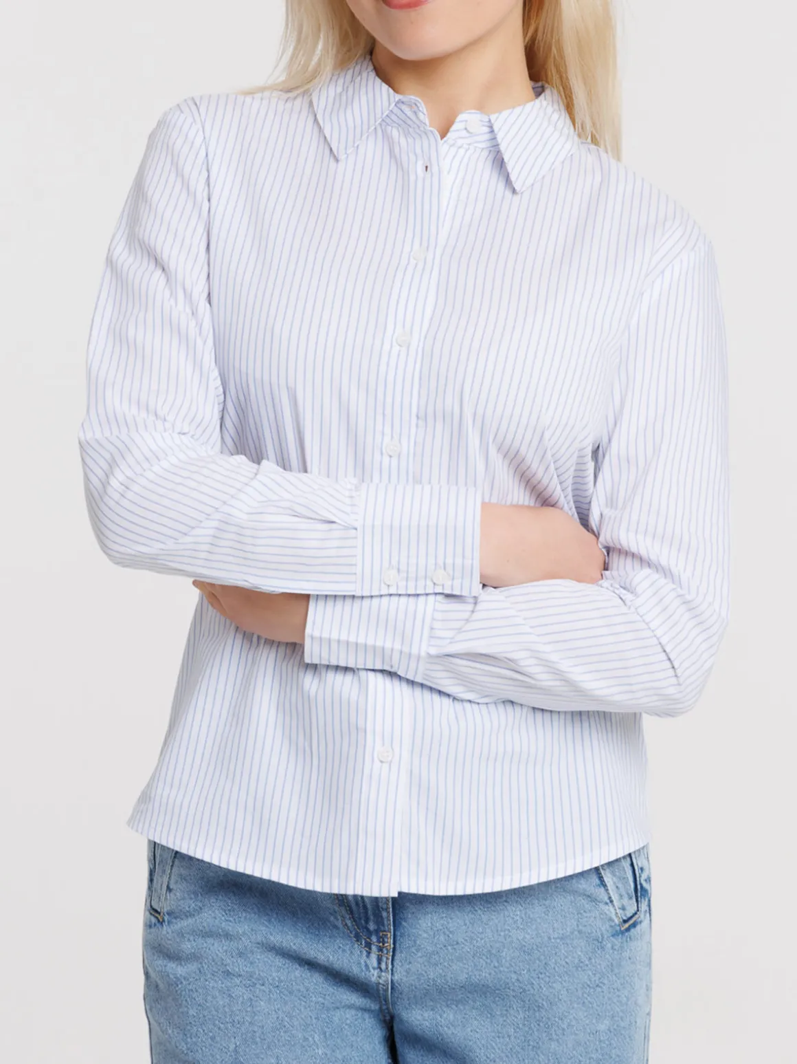 Chemise blanche rayée femme