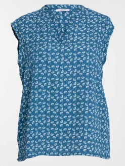 Chemise bleu paon grande taille femme