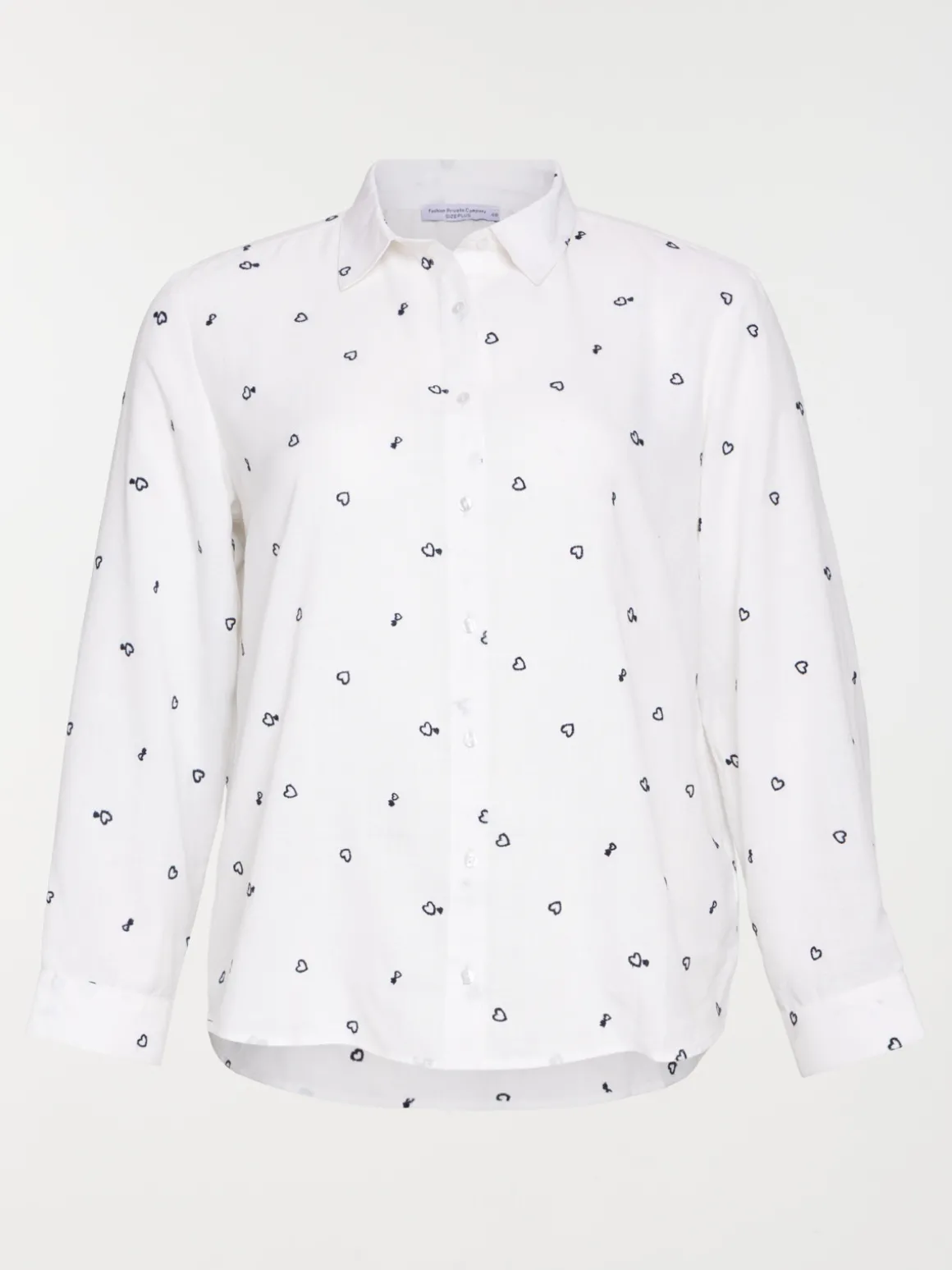 Chemise coeur brodé grande taille femme