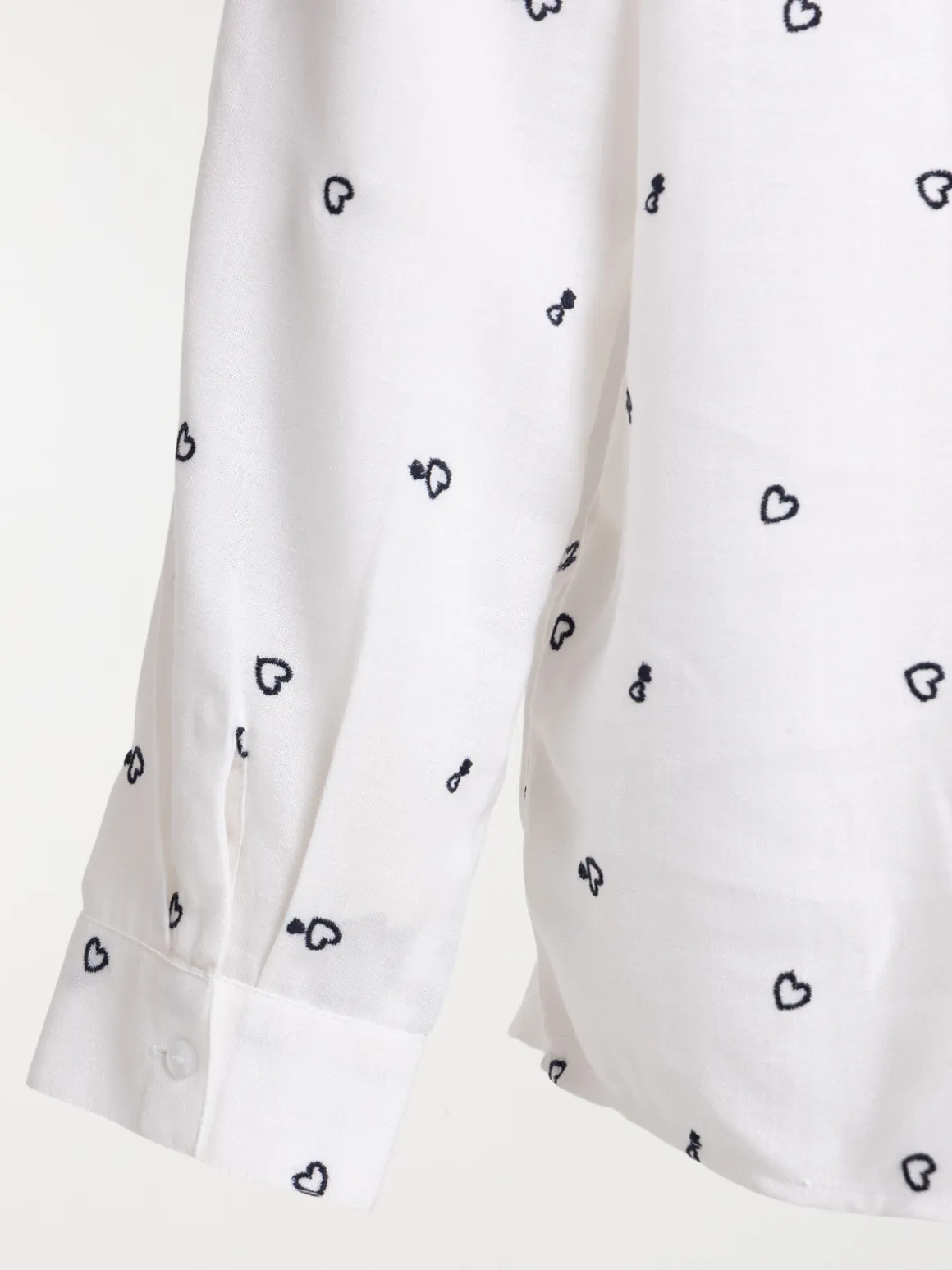 Chemise coeur brodé grande taille femme