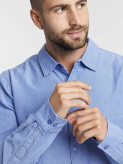 Chemise coton bleue homme