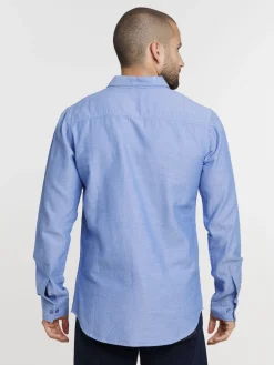 Chemise coton bleue homme