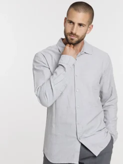 Chemise coton coloris neutre homme