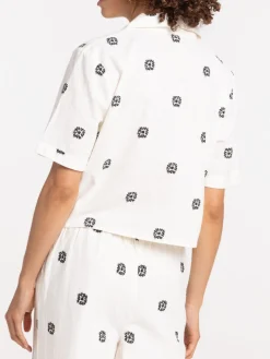 Chemise courte imprimée femme
