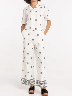 Chemise courte imprimée femme