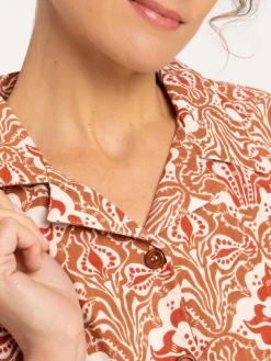 Chemise courte imprimée femme