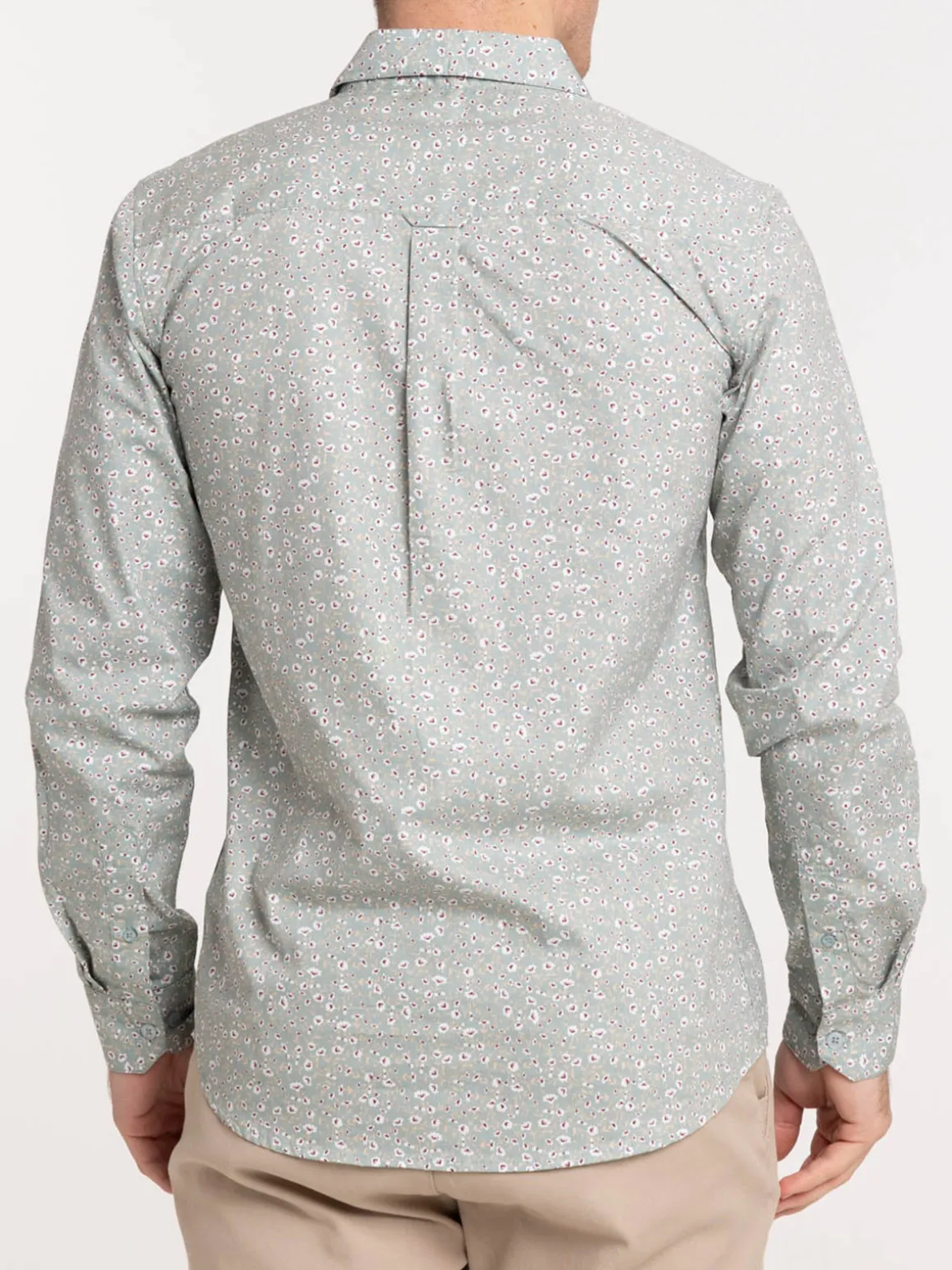 Chemise écru fleurie homme