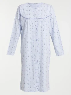 Chemise de nuit boutonné imprimé femme