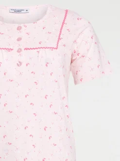 Chemise de nuit floral rose femme
