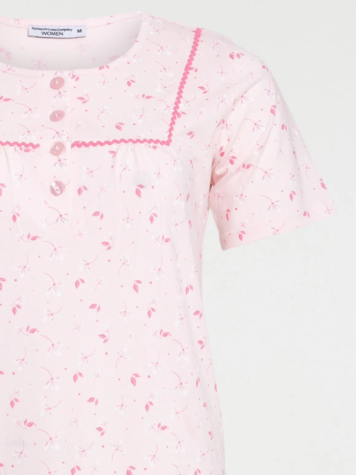 Chemise de nuit floral rose femme
