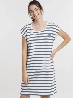 Chemise de nuit rayée femme