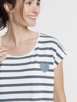 Chemise de nuit rayée femme