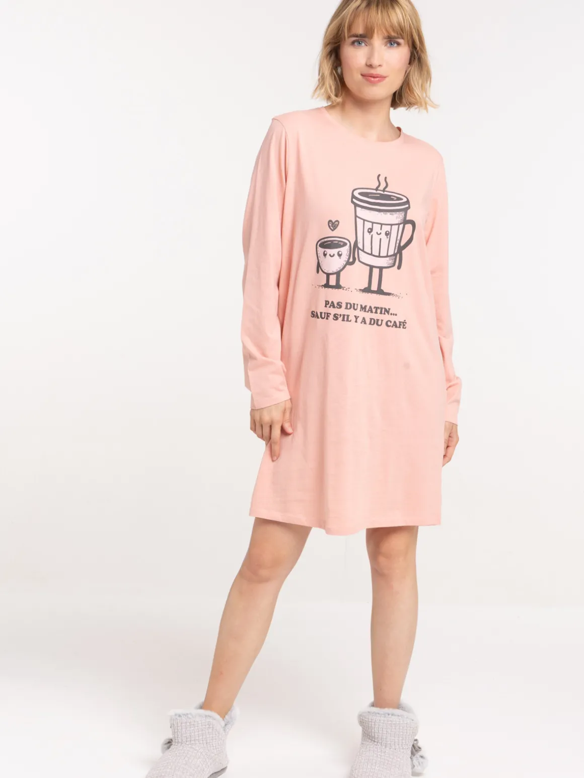 Chemise de nuit tasses de café femme