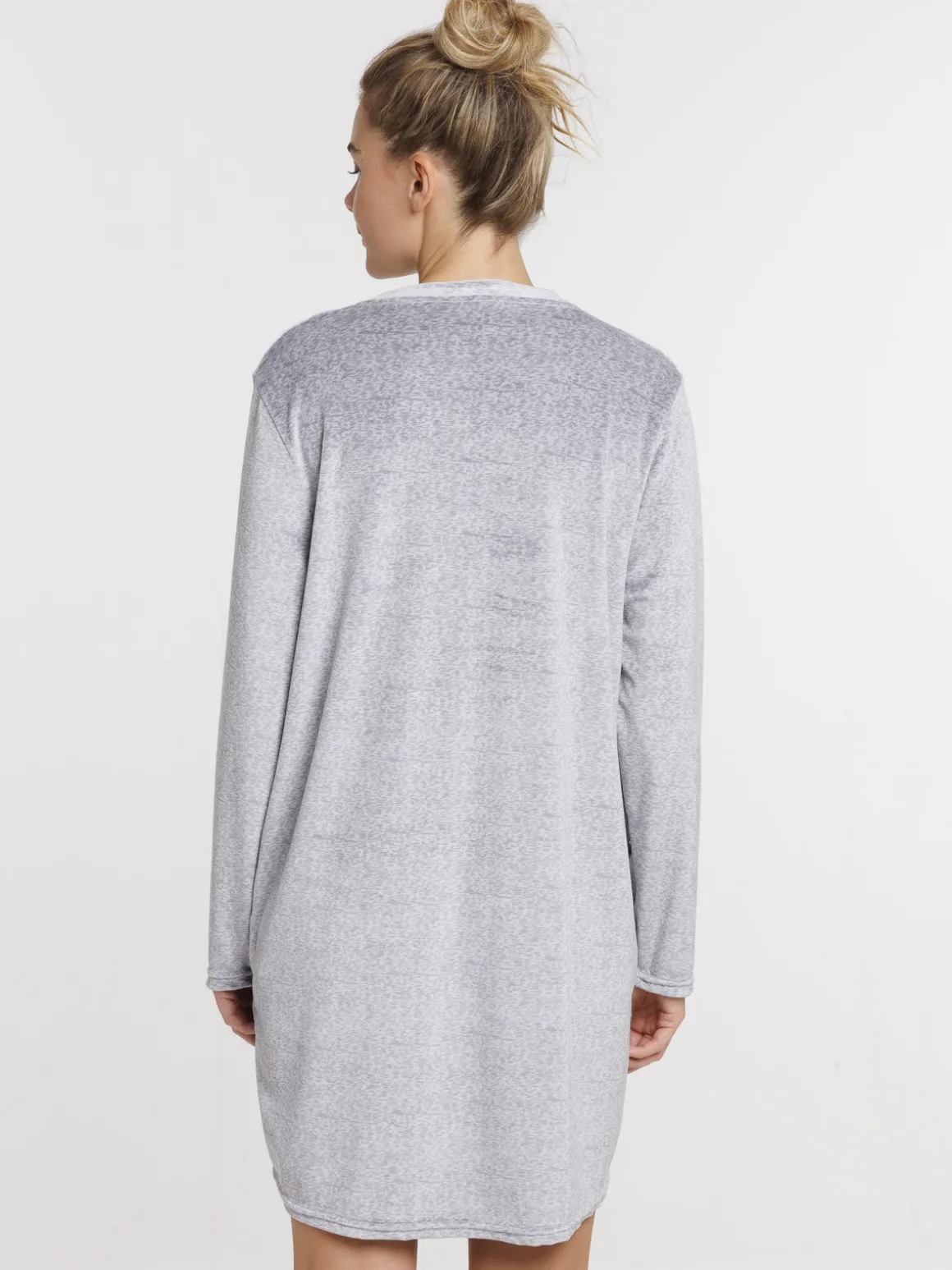 Chemise de nuit velours chat femme