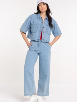 Chemise en jean courte femme