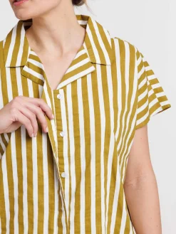 Chemise femme à rayures manches courtes