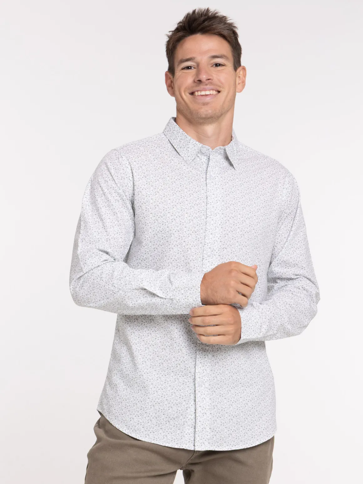Chemise fleurie manches longues homme