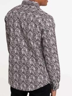 Chemise fleurie noire homme