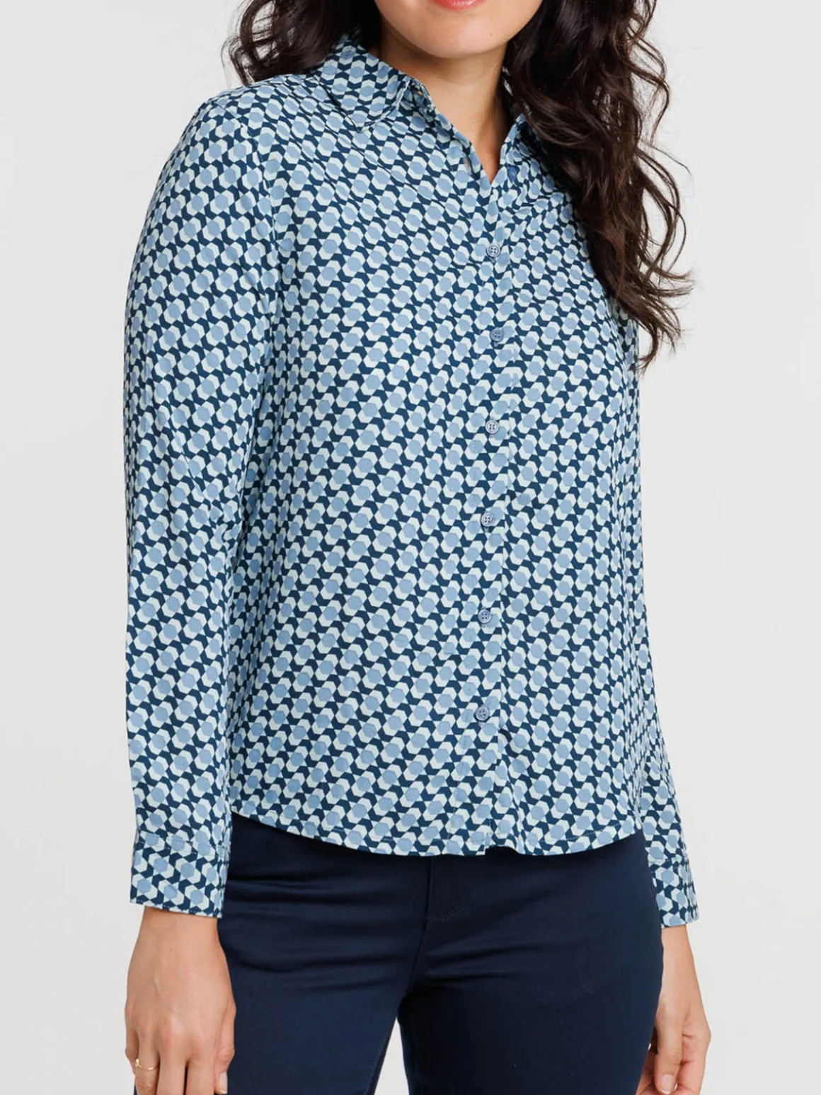 Chemise graphique denim stone femme