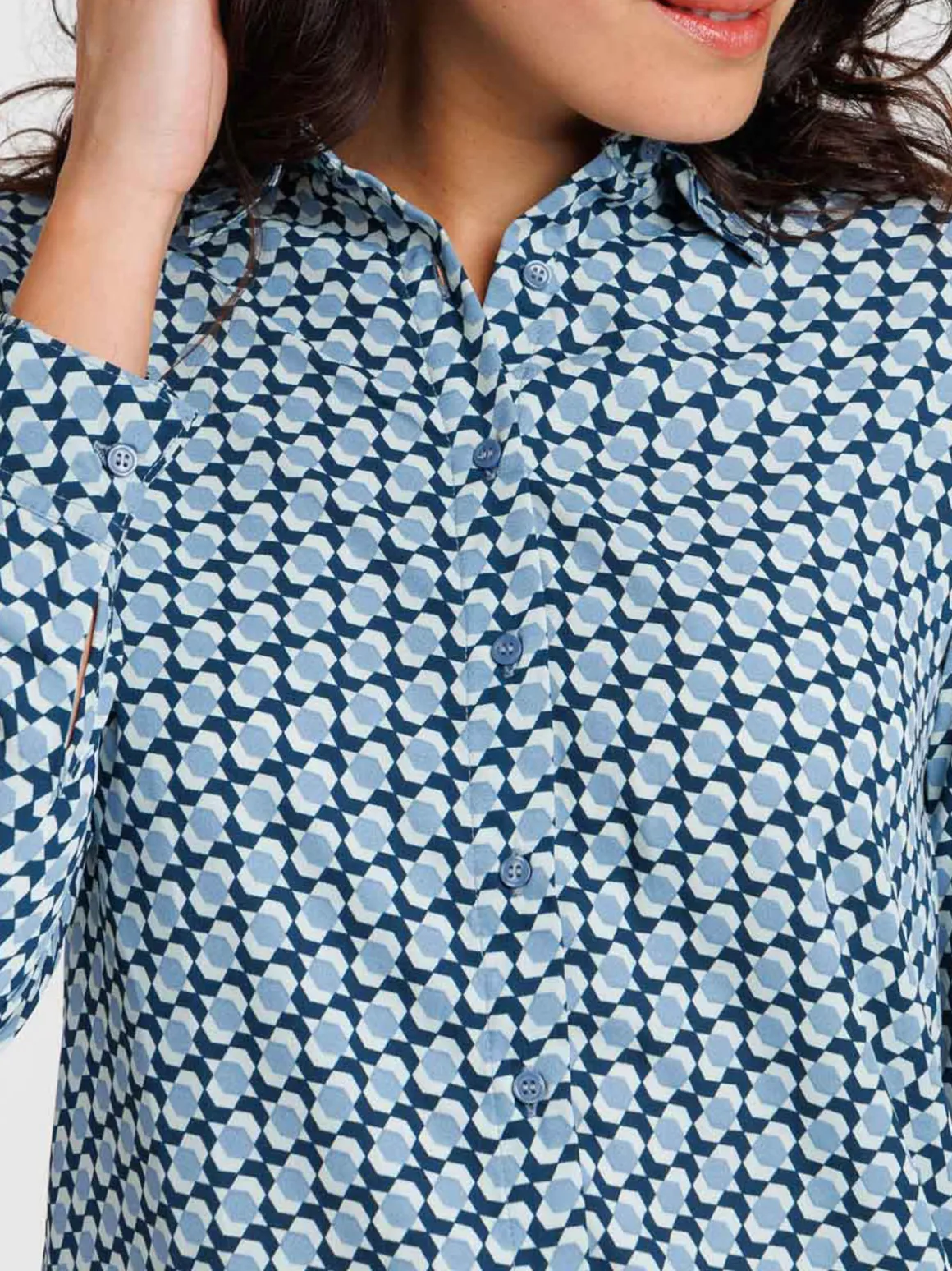 Chemise graphique denim stone femme
