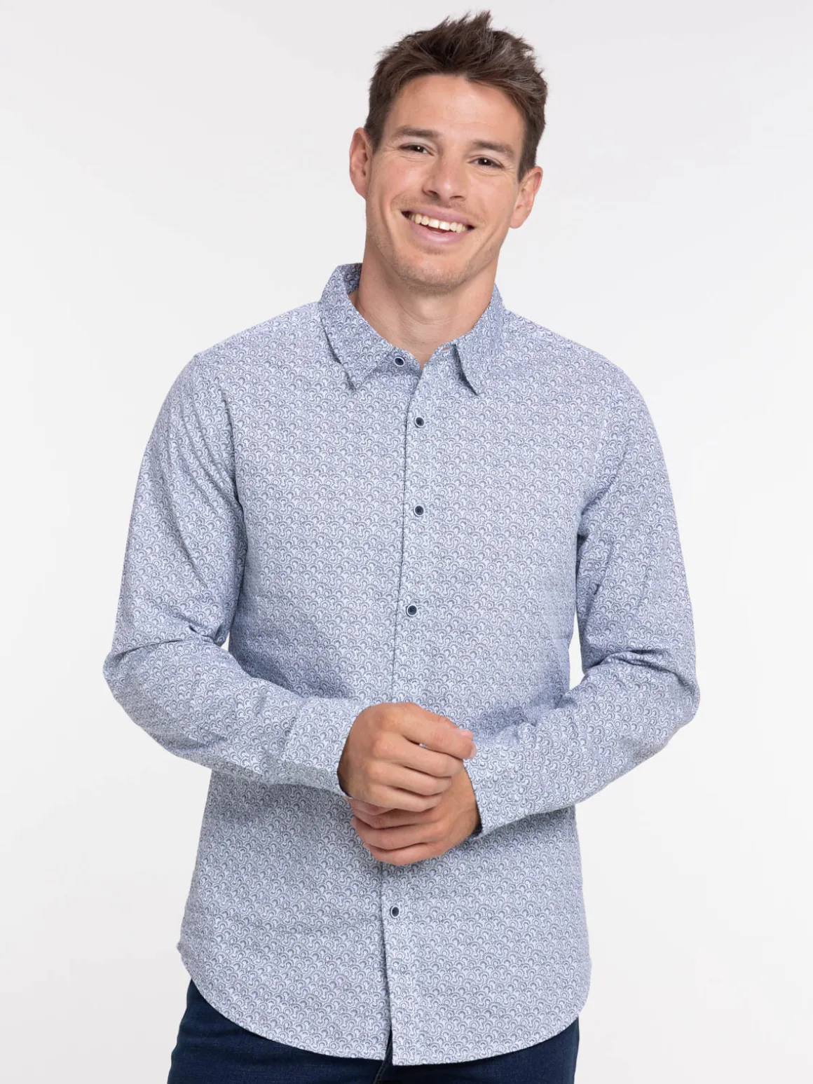 Chemise graphique manches longues homme