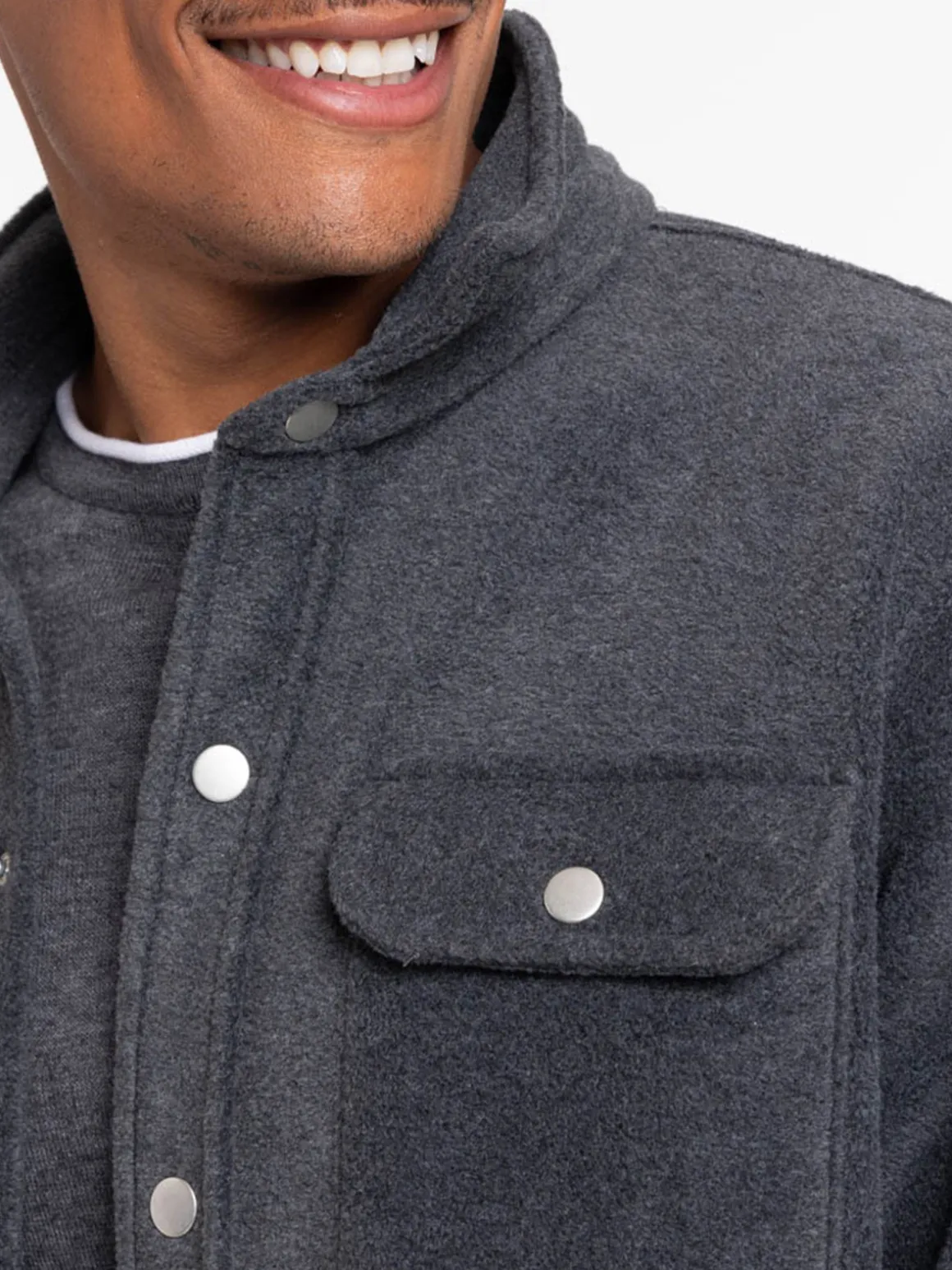 Chemise homme gris anthracite chiné
