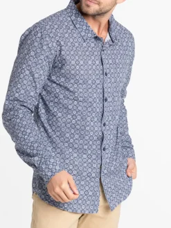 Chemise homme imprimée marine navy
