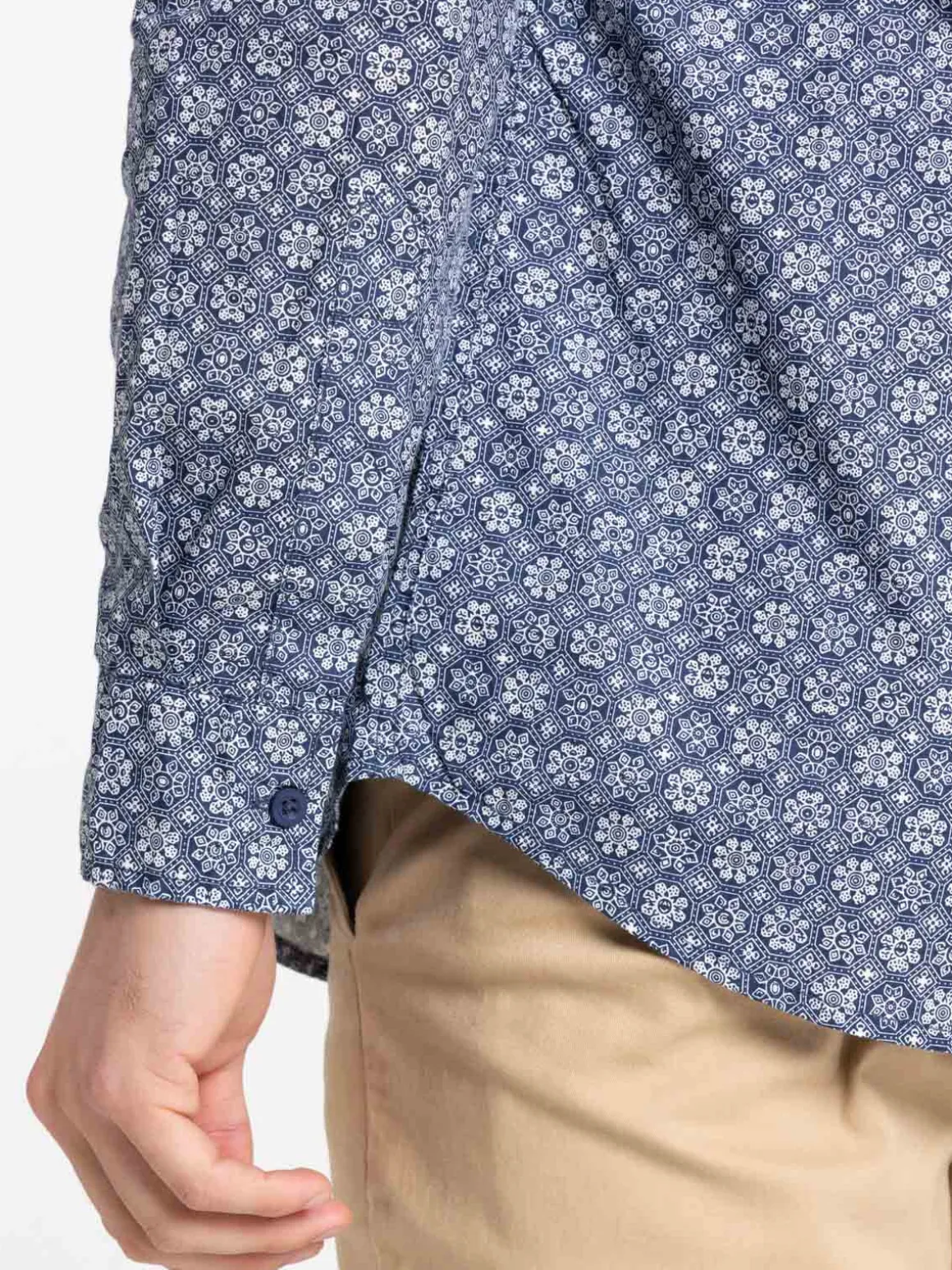Chemise homme imprimée marine navy