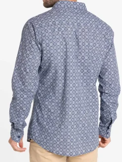 Chemise homme imprimée marine navy