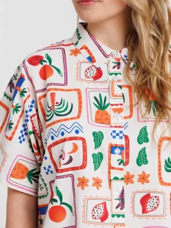 Chemise imprimé timbre all over femme